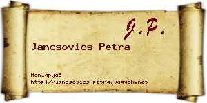 Jancsovics Petra névjegykártya